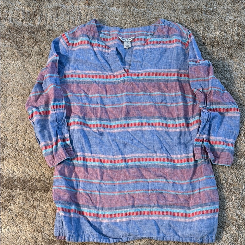 🍍Tommy Bahama linen tunic top🍍Sz L🍍Pit to pit 20”🍍Length 28”